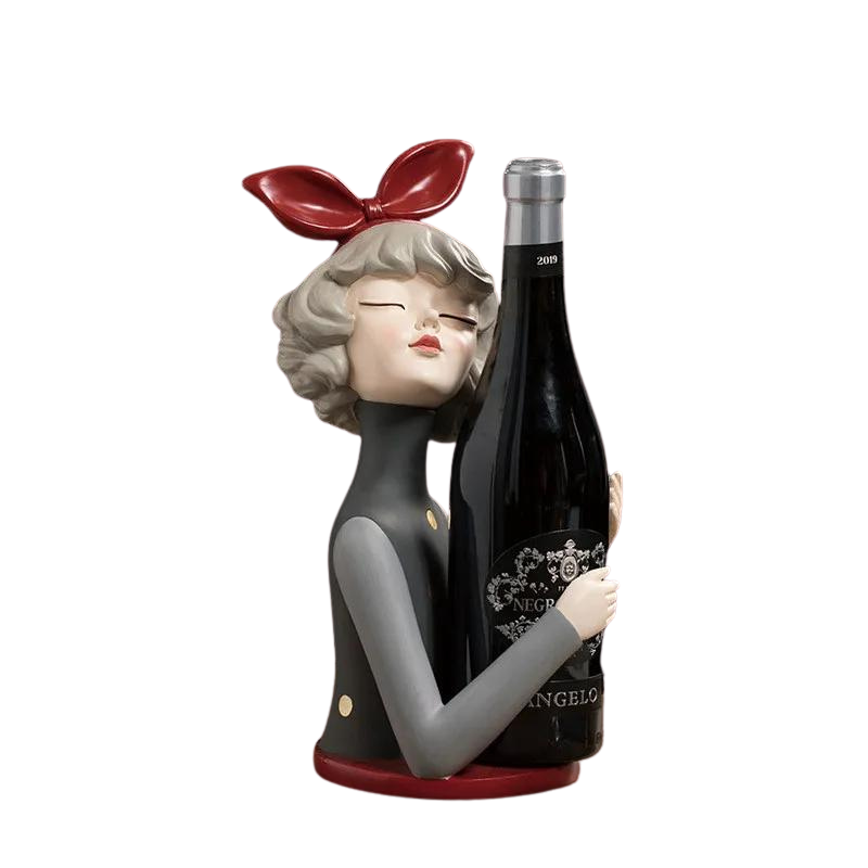 Charming resin wine holder featuring a girl design, perfect for decor and wine enthusiasts-main photo