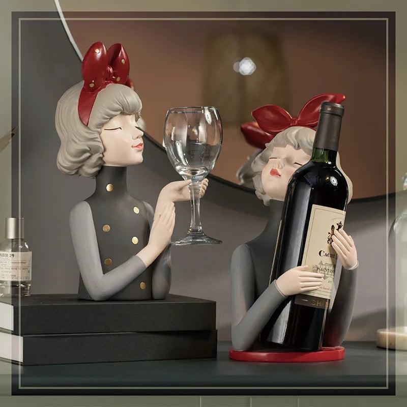 Charming resin wine holder featuring a girl design, perfect for decor and wine enthusiasts-types2