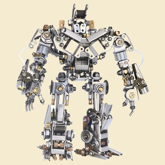 Robot warrior puzzle toy with intricate design, perfect for kids' creative play. white background